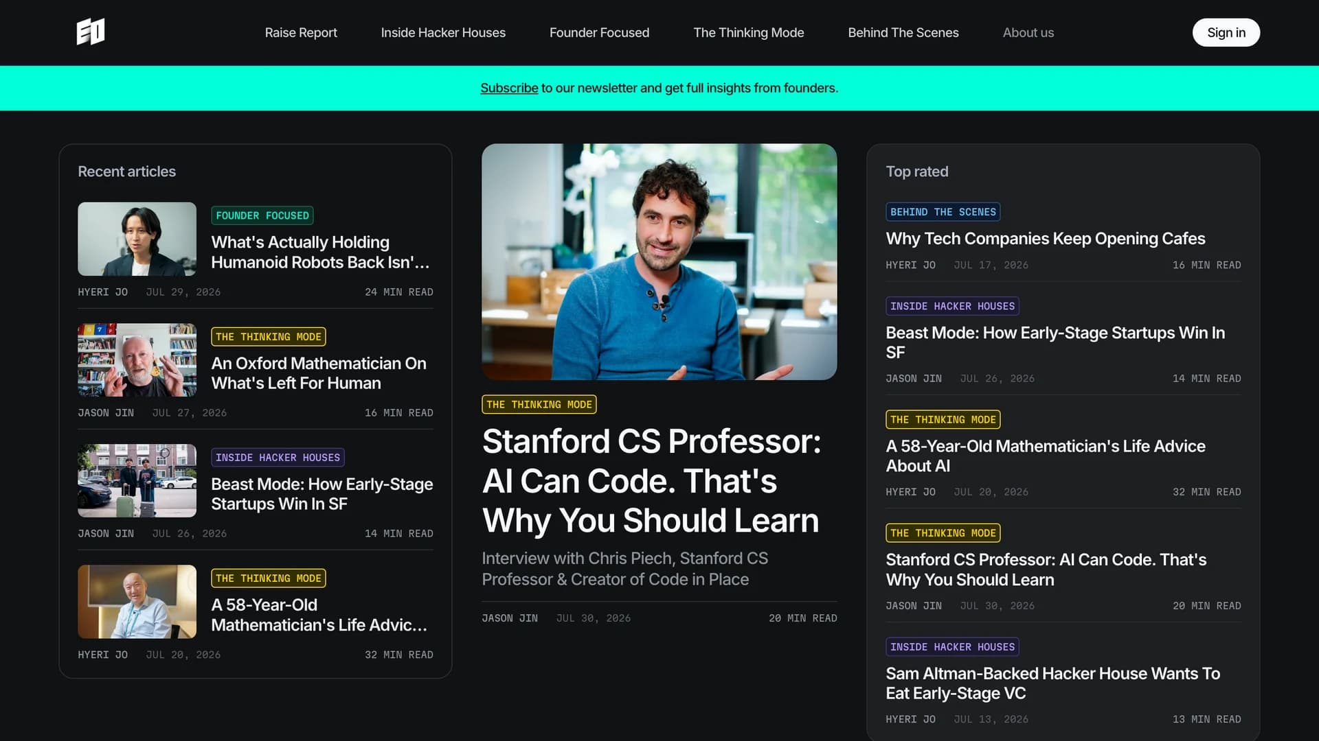 eomag.io front page in dark mode